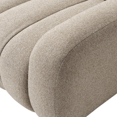Carina Sofa in Weslie Flax rounded arm close-up - Whats New Furniture Portland OR