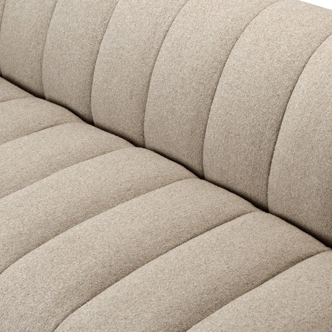 Carina Sofa in Weslie Flax channeled seat close-up - Whats New Furniture Portland OR