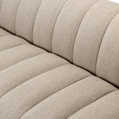 Carina Sofa in Weslie Flax channeled seat close-up - Whats New Furniture Portland OR