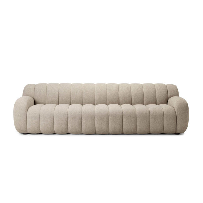 Carina Sofa in Weslie Flax front studio view - Whats New Furniture Portland OR