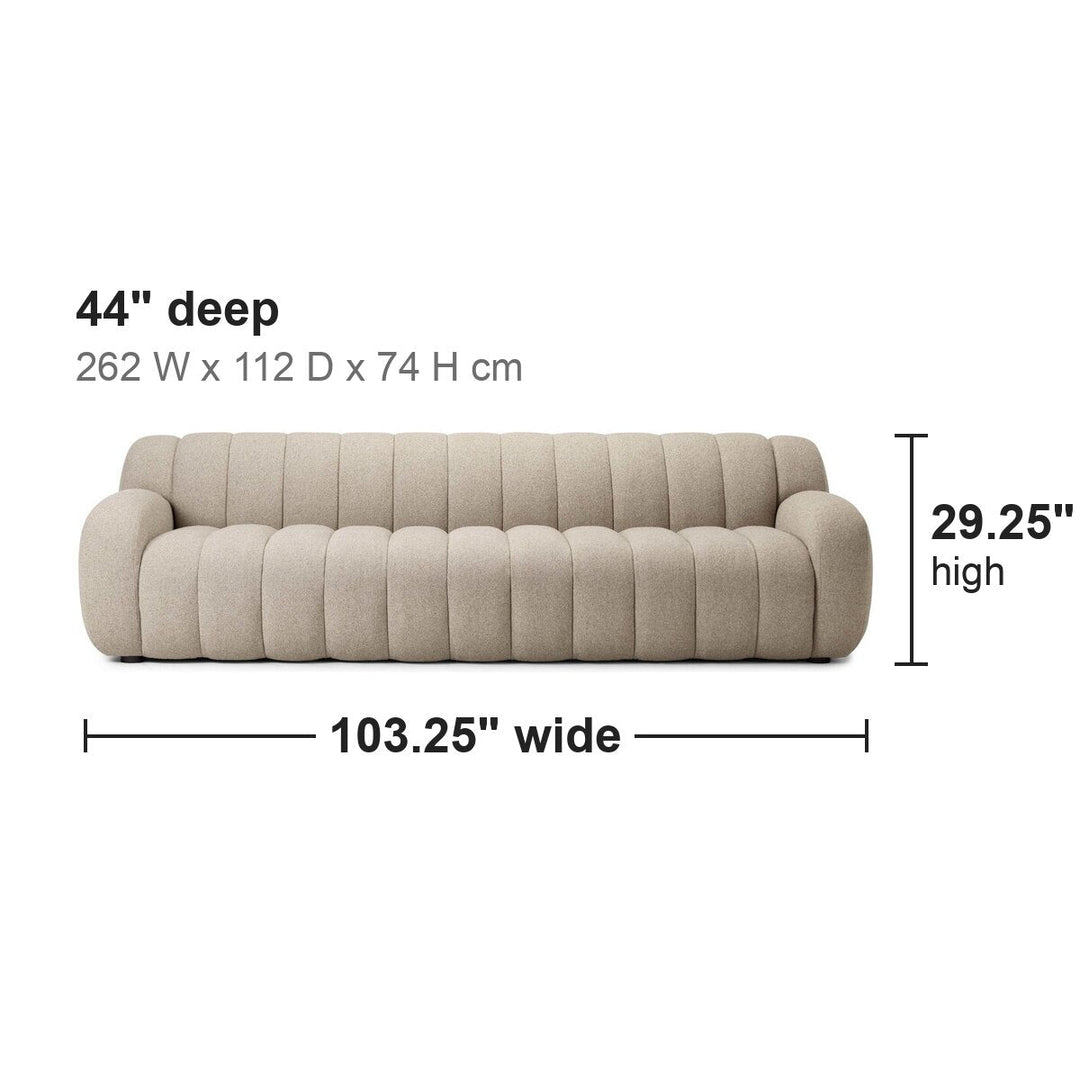 Carina Sofa dimensions: 103.25" wide x 44" deep x 29.25" high - Whats New Furniture Portland OR