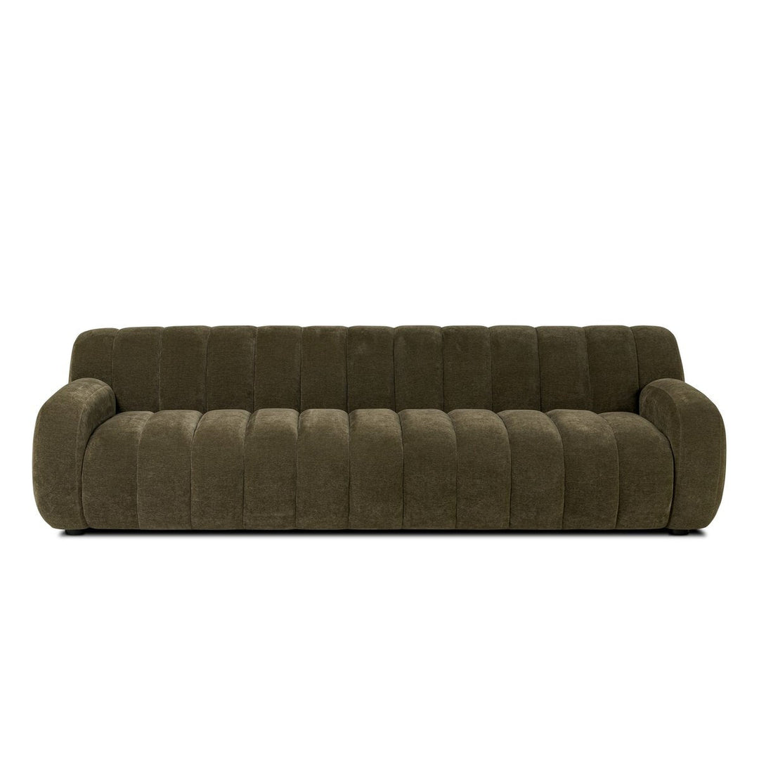 Carina Sofa in Malmo Olive front studio view - Whats New Furniture Portland OR