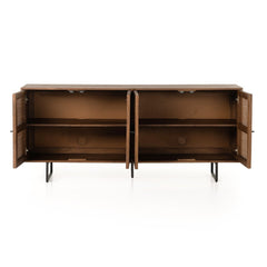 Carmel Sideboard in Brown Wash lifestyle view in a dining room - Whats New Furniture Portland OR
