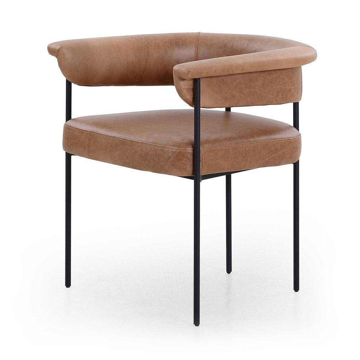 Carrie Dining Chair in Chaps Saddle - leather dining chair by Four Hands - Whats New Furniture Portland OR