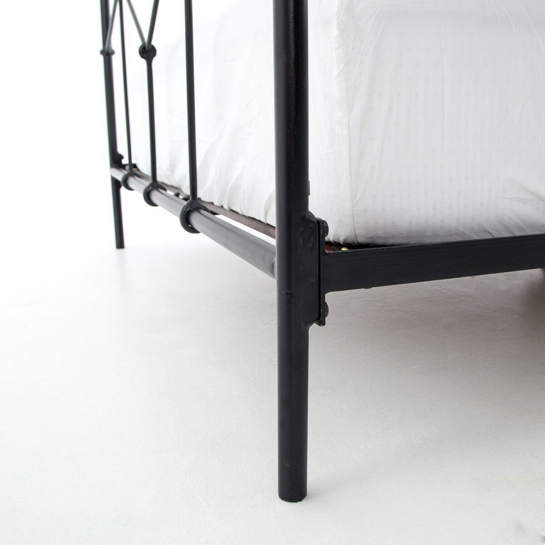 Casey Bed in Sandblasted Vintage Black detail view - Whats New Furniture Portland OR