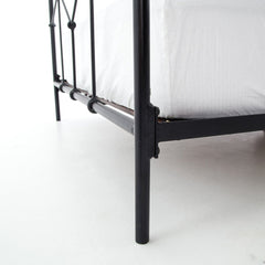 Casey Bed in Sandblasted Vintage Black detail view - Whats New Furniture Portland OR