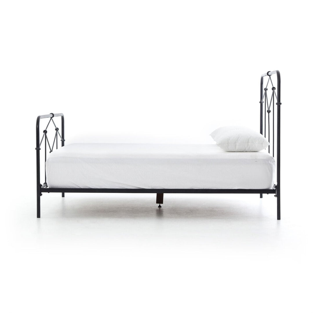 Casey Bed in Sandblasted Vintage Black side view - Whats New Furniture Portland OR