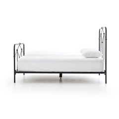 Casey Bed in Sandblasted Vintage Black side view - Whats New Furniture Portland OR