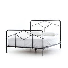 Casey Bed in Sandblasted Vintage Black three-quarter view - Whats New Furniture Portland OR