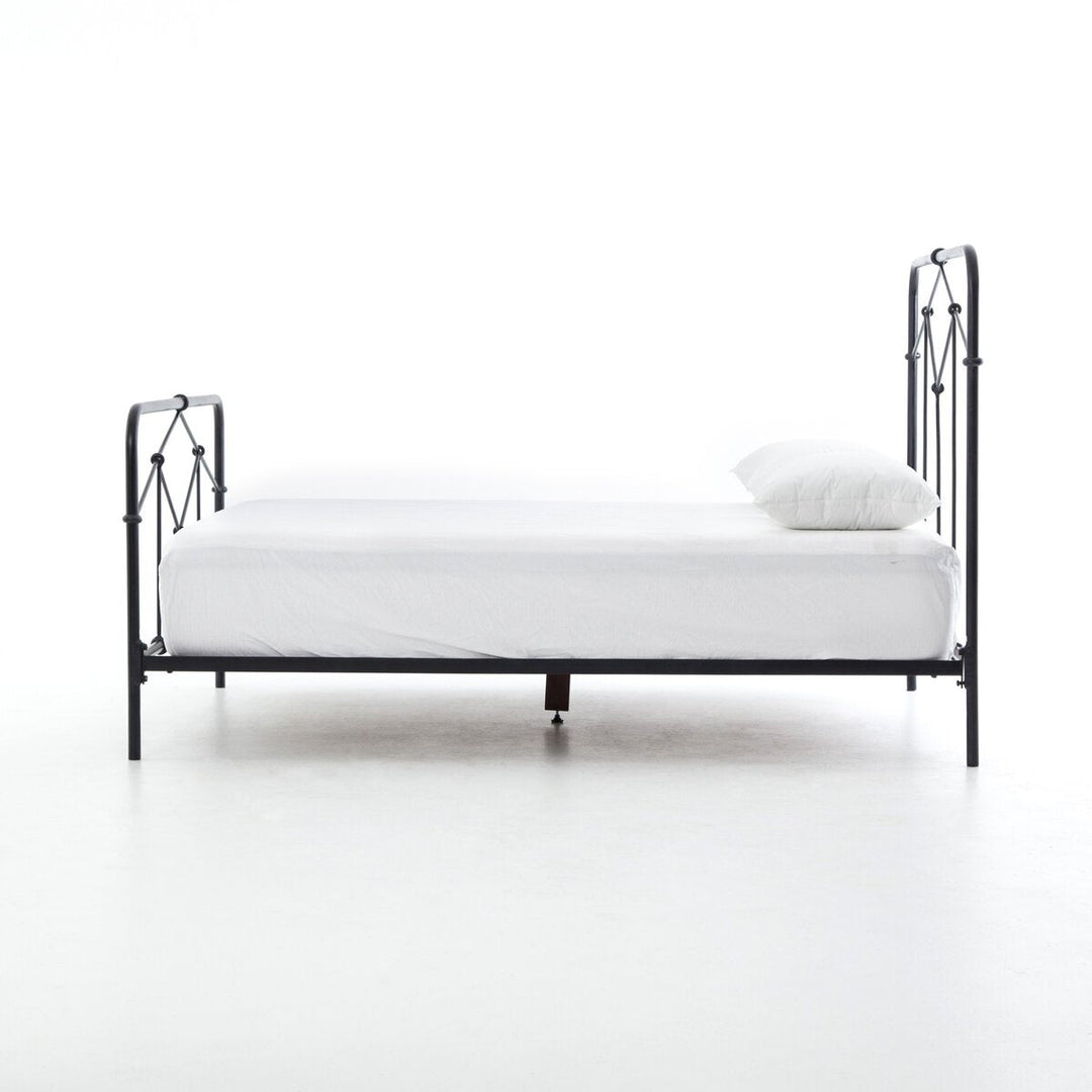 Casey Bed in Sandblasted Vintage Black side view - Whats New Furniture Portland OR