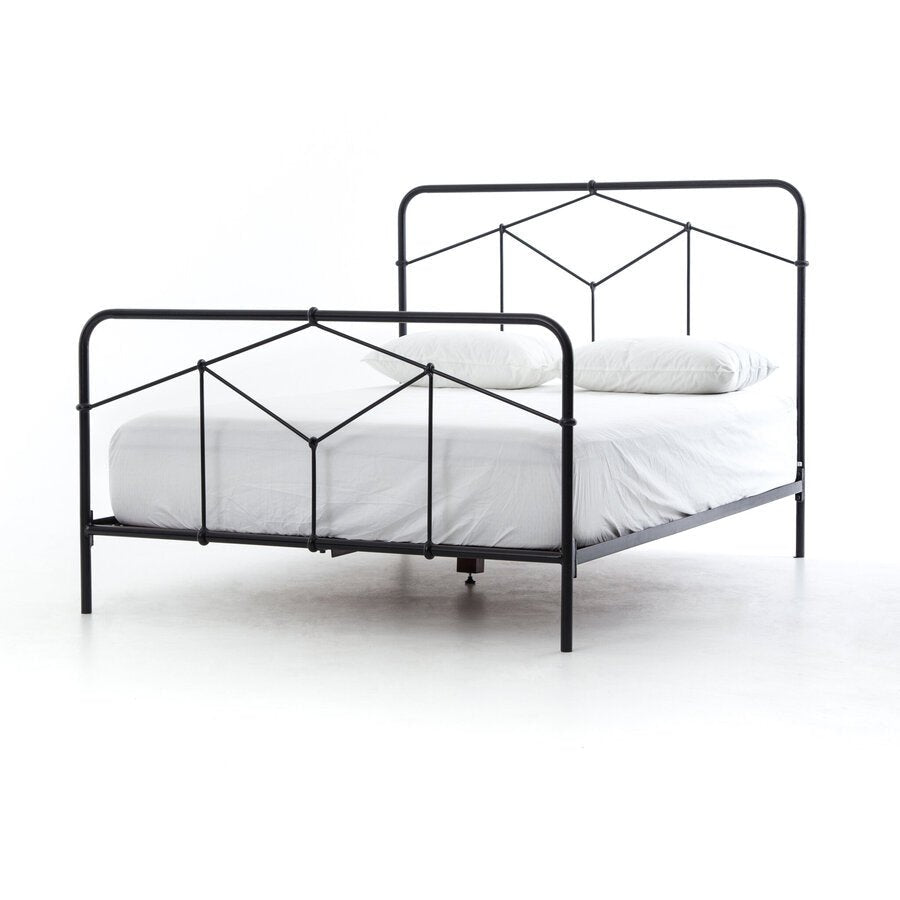 Casey King Bed in black - black metal king bed by Four Hands - Whats New Furniture Portland OR