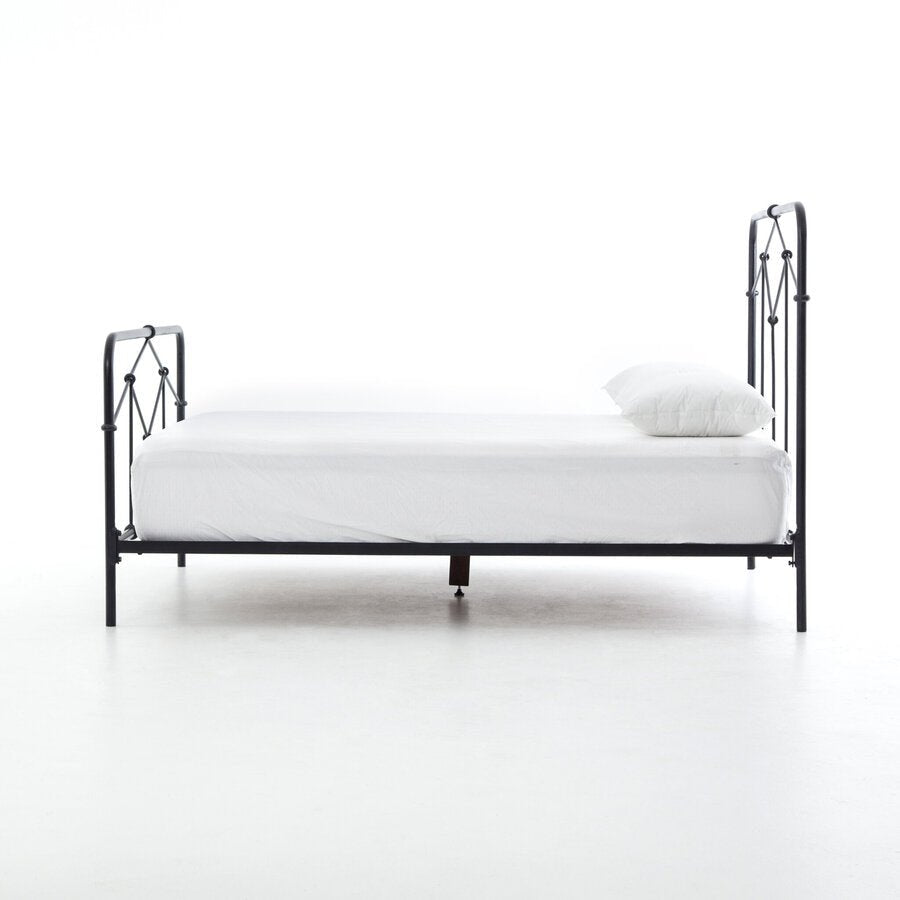 Casey King Bed in black side view - black metal king bed by Four Hands - Whats New Furniture Portland OR