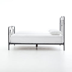 Casey King Bed in black side view - black metal king bed by Four Hands - Whats New Furniture Portland OR