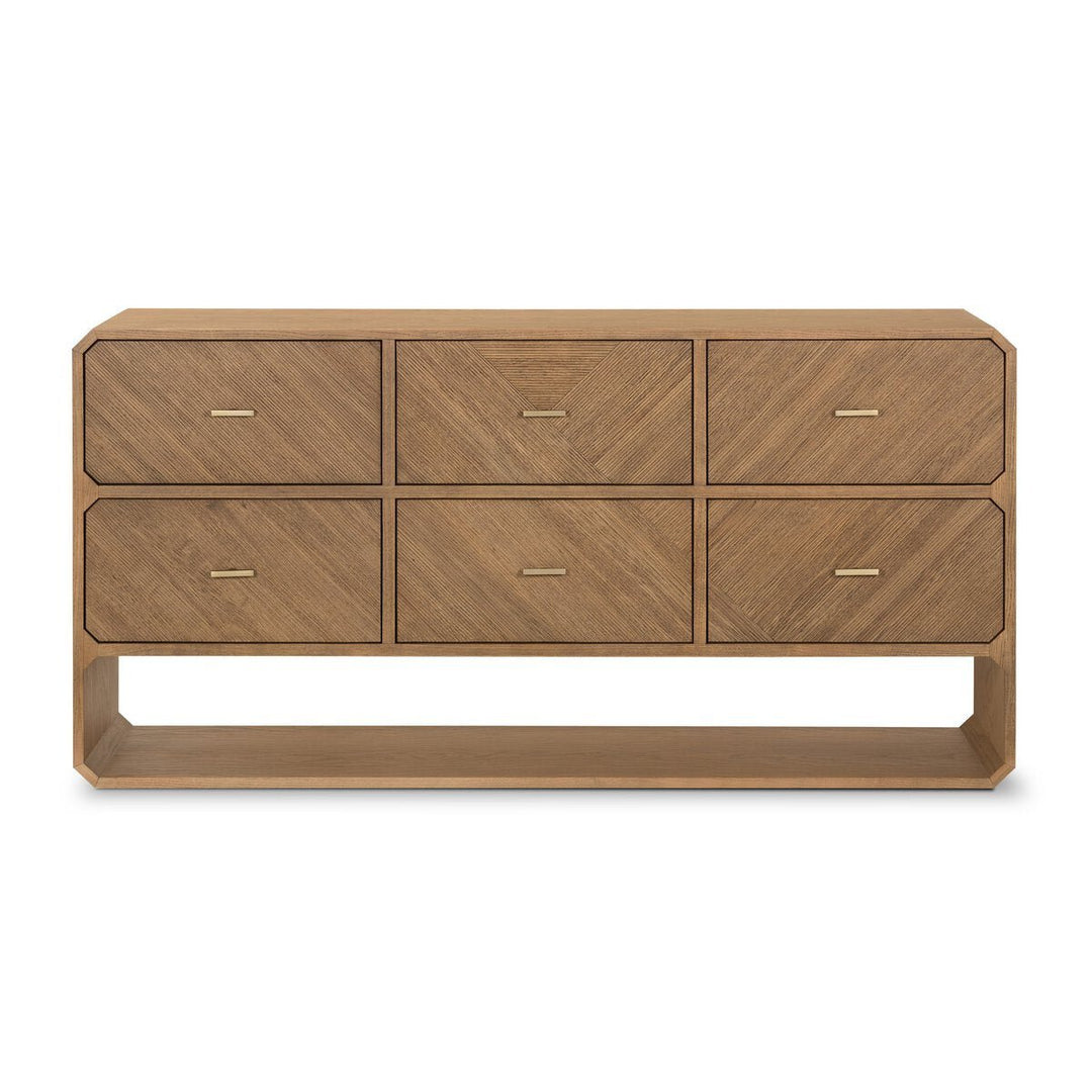 Caspian 6 Drawer Dresser in Natural Ash front studio view - Whats New Furniture Portland OR