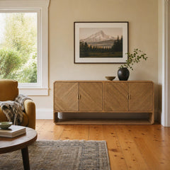 Caspian Sideboard in Natural Ash styled in Portland Hawthorne Craftsmbungalow dining room - Whats New Furniture