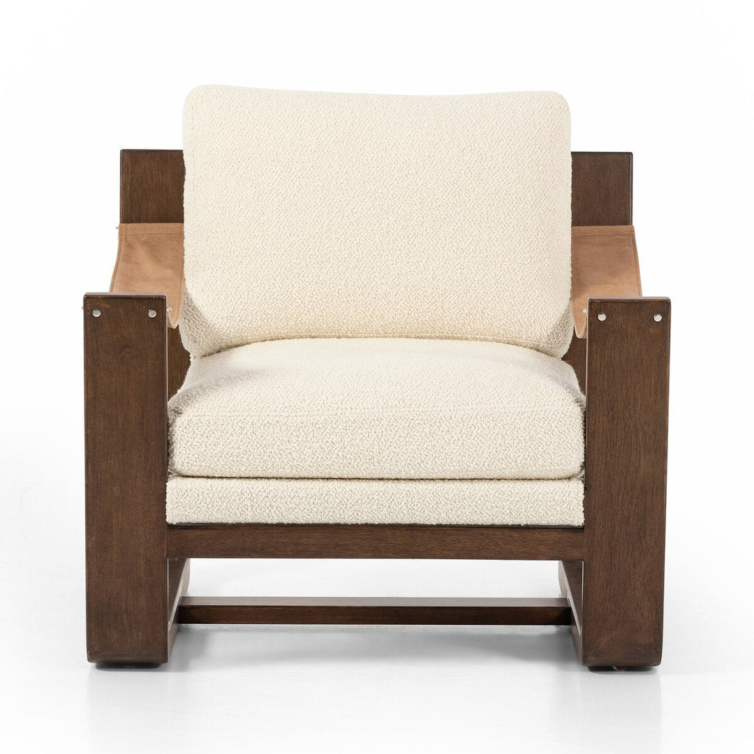 Cesar Chair in Durham Cream front studio view - Whats New Furniture Portland OR