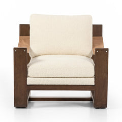 Cesar Chair in Durham Cream front studio view - Whats New Furniture Portland OR