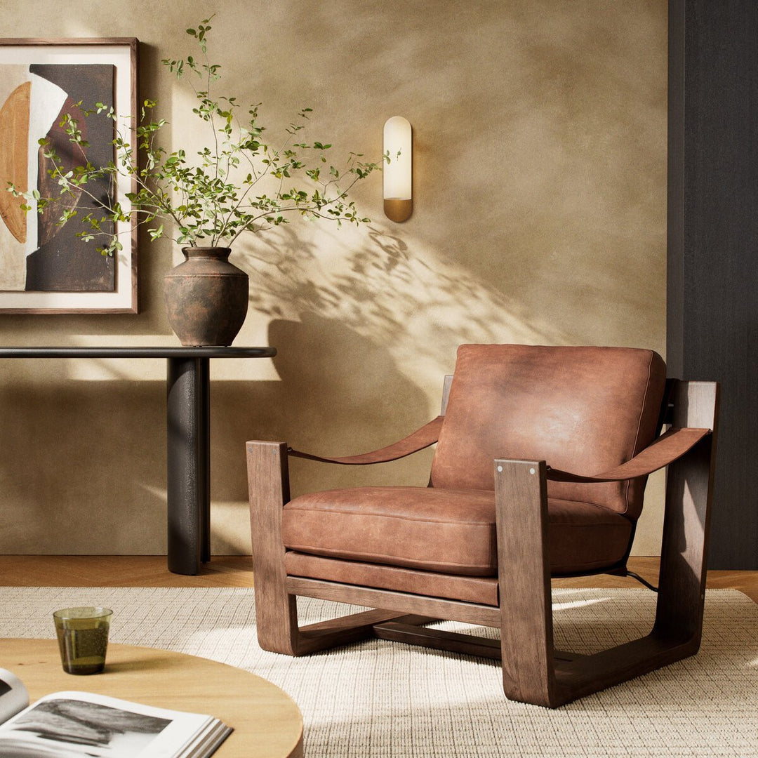 Cesar Chair in Heirloom Sienna back studio view - Whats New Furniture Portland OR
