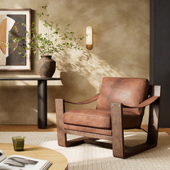Cesar Chair in Heirloom Sienna back studio view - Whats New Furniture Portland OR
