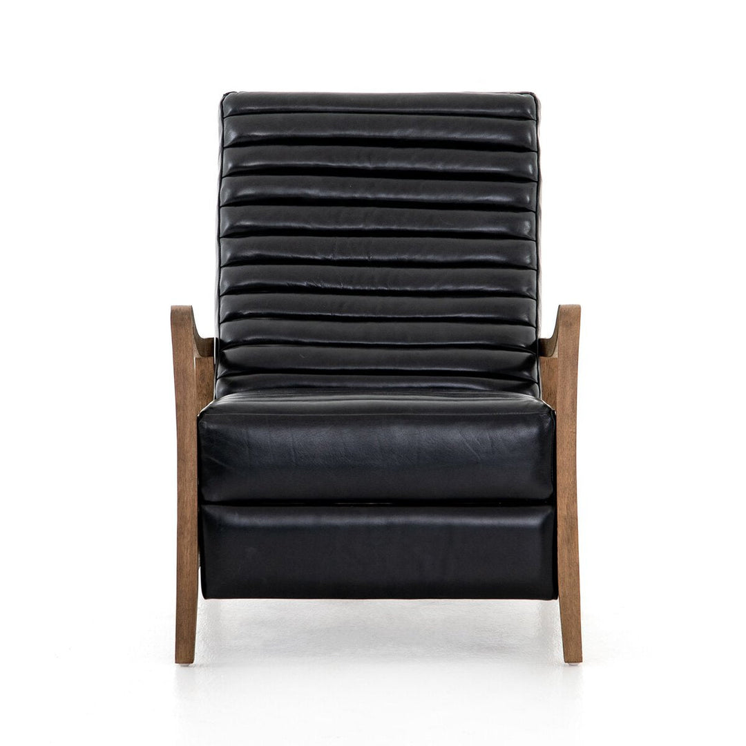 Chance Recliner in Dakota Black front studio view - Whats New Furniture Portland OR