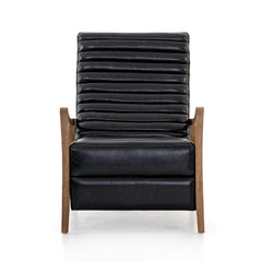 Chance Recliner in Dakota Black front studio view - Whats New Furniture Portland OR