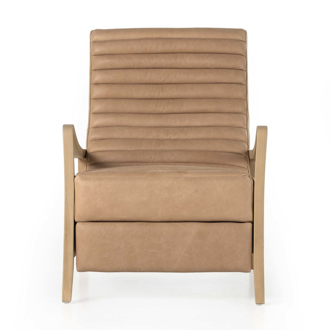 Chance Recliner in Palermo Nude front studio view - Whats New Furniture Portland OR