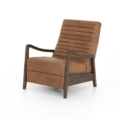Chance Recliner in Dakota Warm Taupe three-quarter view - Whats New Furniture Portland OR