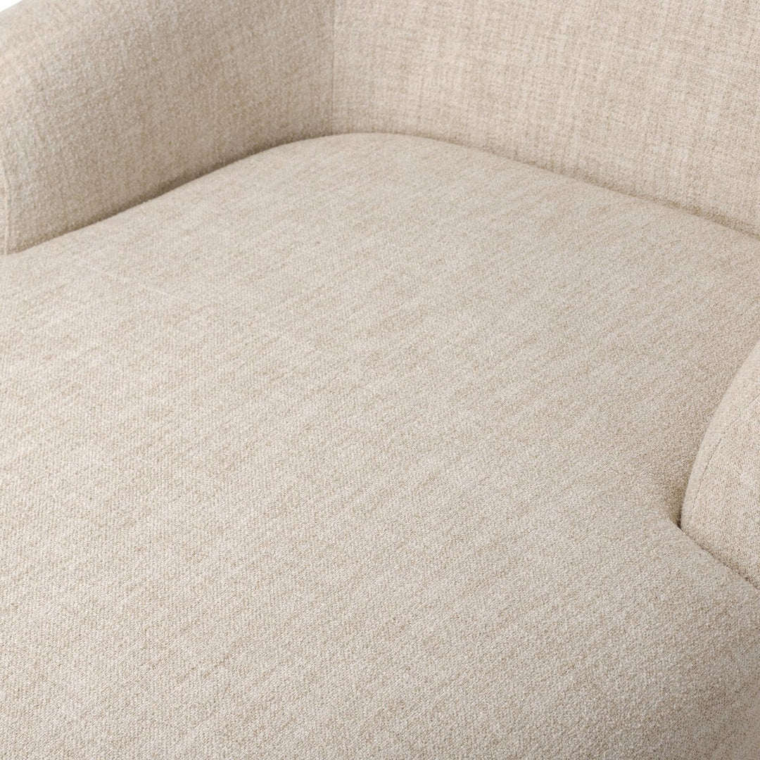 Channing Chaise in Yuma Cream headrest curve detail view - Whats New Furniture Portland OR