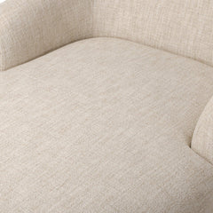 Channing Chaise in Yuma Cream headrest curve detail view - Whats New Furniture Portland OR