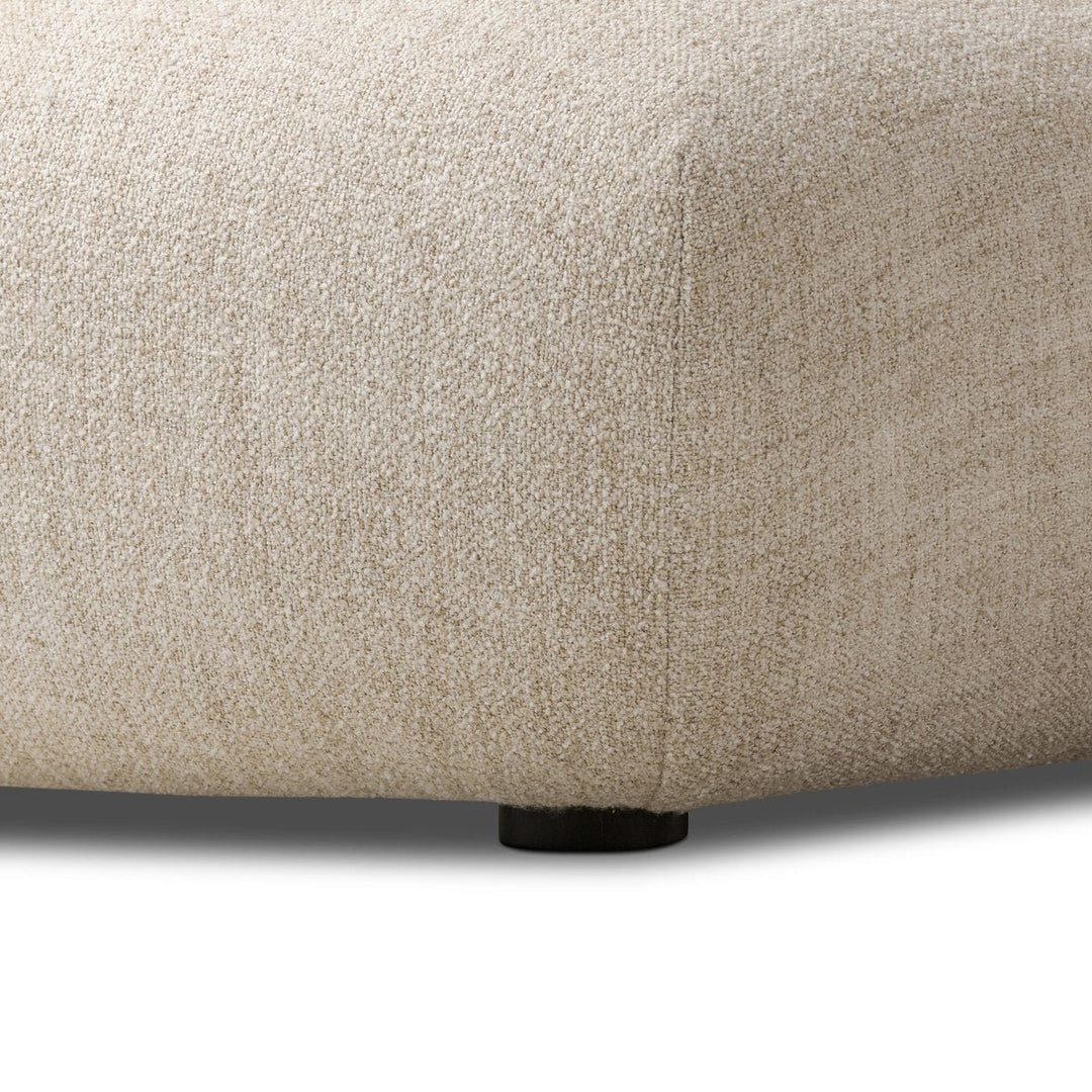 Channing Chaise in Yuma Cream curved back seam detail view - Whats New Furniture Portland OR