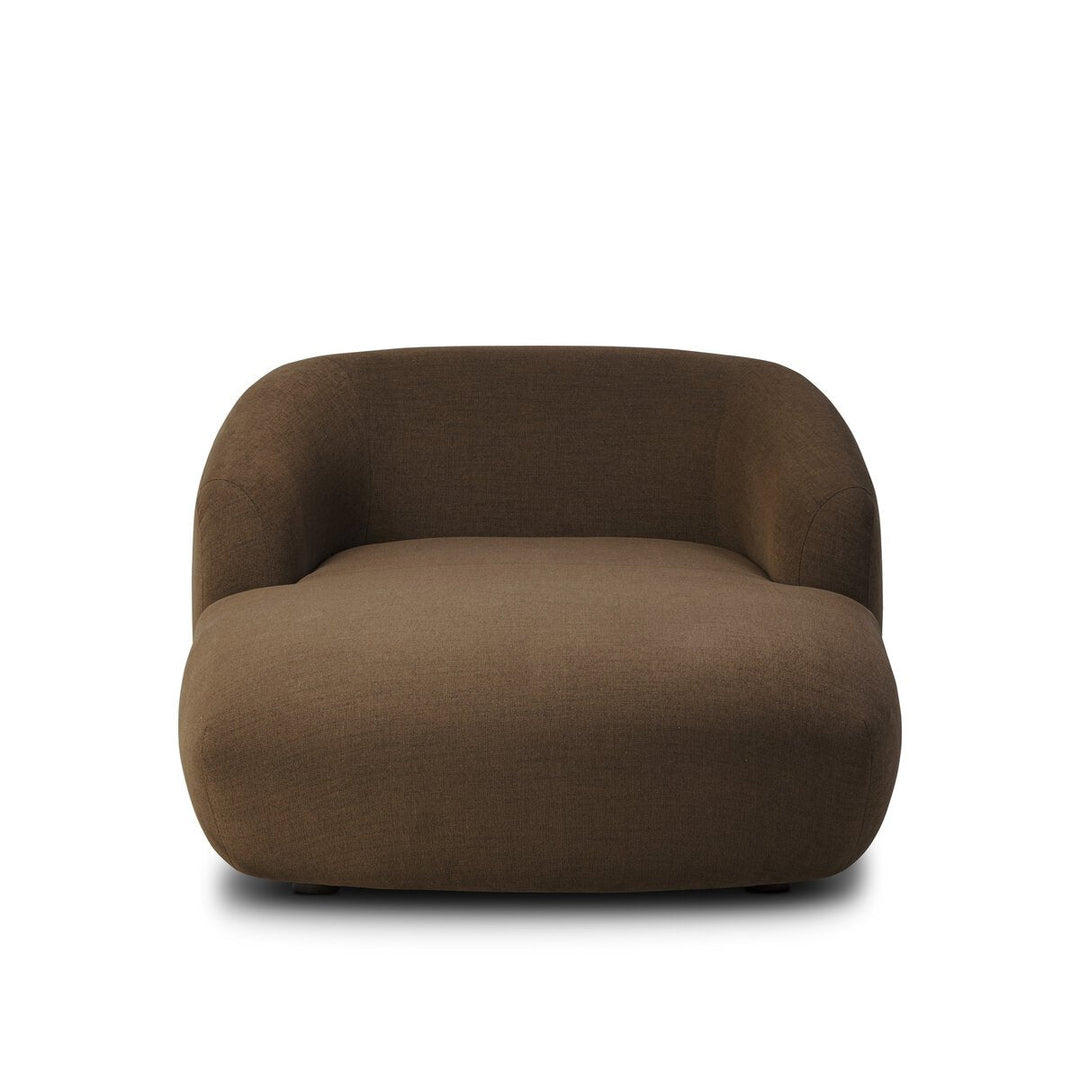 Channing Chaise in Crypton Nomad Mushroom front studio view - Whats New Furniture Portland OR