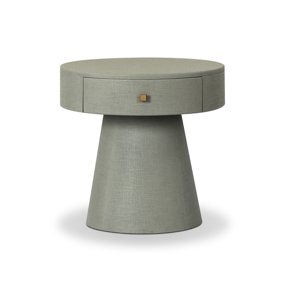 Chiro Nightstand in Laurel Sage front studio view - Whats New Furniture Portland OR