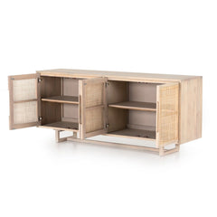 Clarita Sideboard in White Wash Mango detail view 5 - Whats New Furniture Portland OR