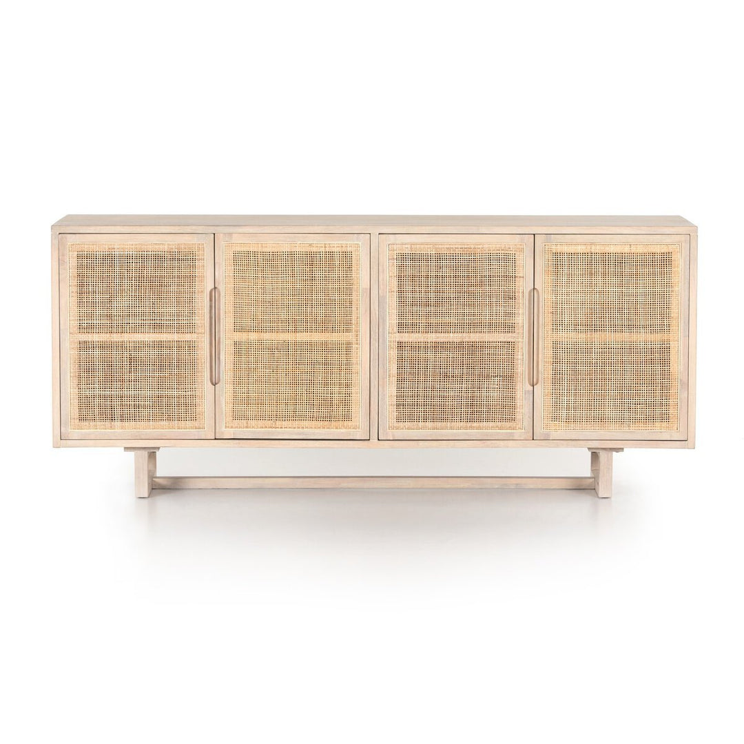 Clarita Sideboard in White Wash Mango front studio view - Whats New Furniture Portland OR