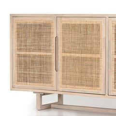 Clarita Sideboard in White Wash Mango detail view 3 - Whats New Furniture Portland OR