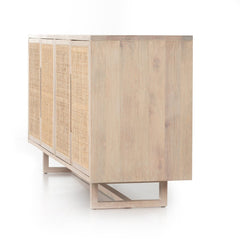Clarita Sideboard in White Wash Mango detail view 4 - Whats New Furniture Portland OR