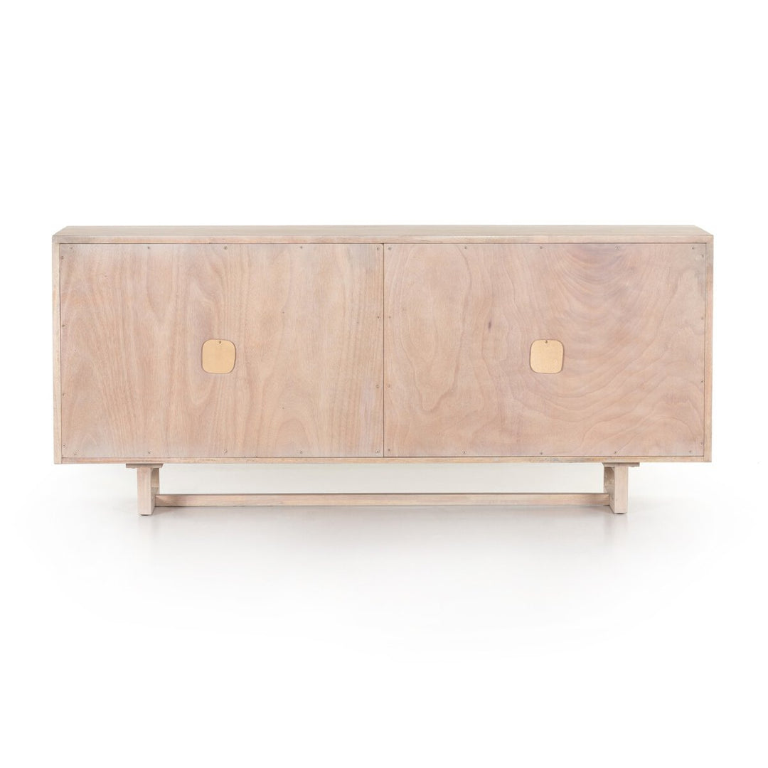 Clarita Sideboard in White Wash Mango detail view 2 - Whats New Furniture Portland OR