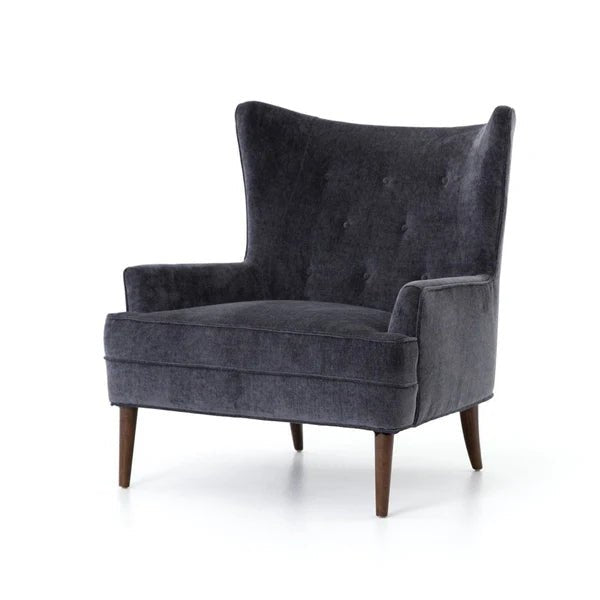 Clermont Chair in Charcoal - charcoal wingback chair by Four Hands - Whats New Furniture Portland OR