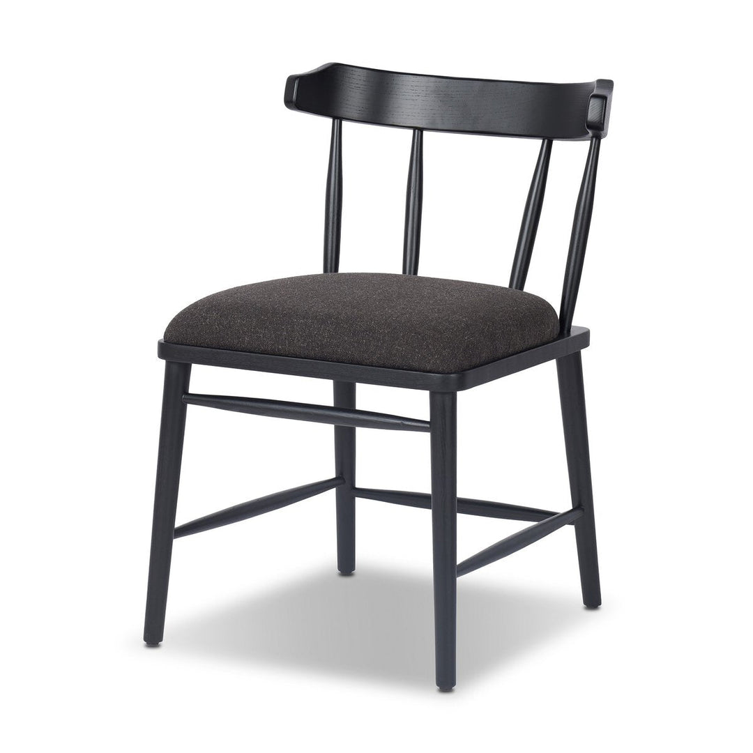 Colter Dining Chair in Antwerp Noir three-quarter view showing spindle back - Whats New Furniture Portland OR