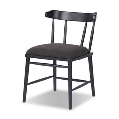 Colter Dining Chair in Antwerp Noir three-quarter view showing spindle back - Whats New Furniture Portland OR