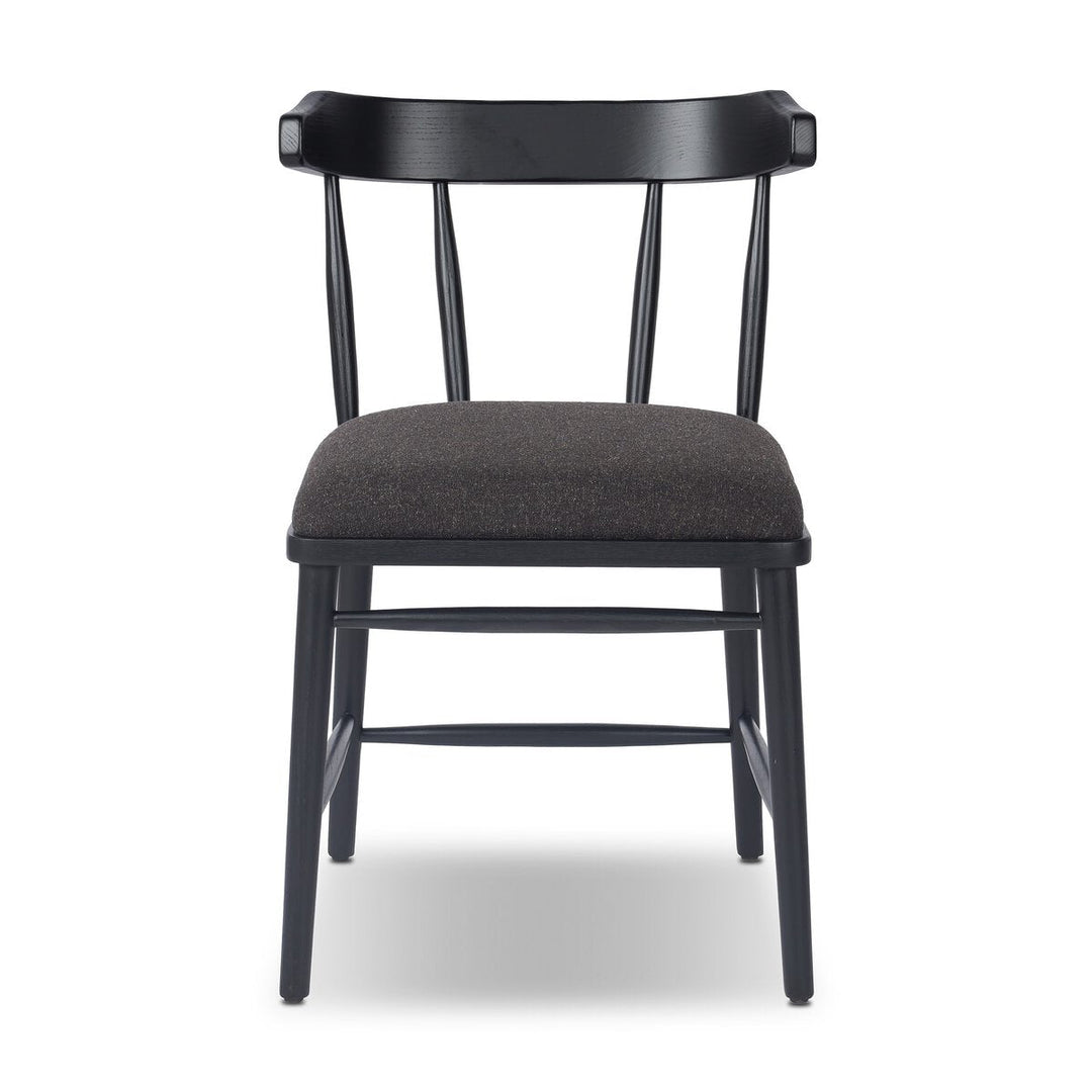 Colter Dining Chair in Antwerp Noir front studio view - Whats New Furniture Portland OR