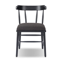 Colter Dining Chair in Antwerp Noir front studio view - Whats New Furniture Portland OR