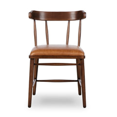 Colter Dining Chair in Chaps Saddle front studio view - Whats New Furniture Portland OR