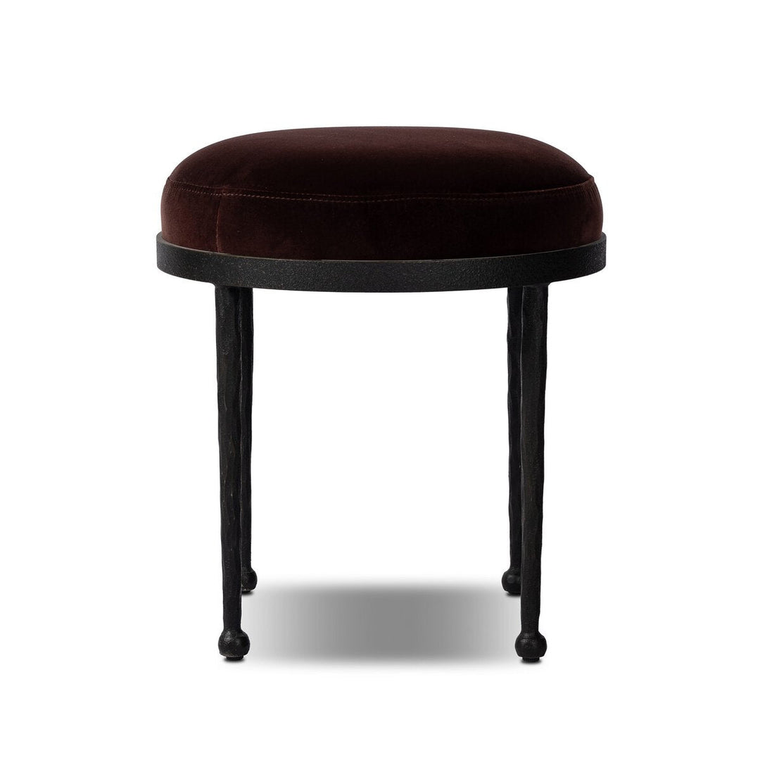 Corinne Accent Stool in Surrey Plum front studio view - Whats New Furniture Portland OR