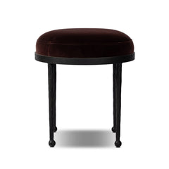 Corinne Accent Stool in Surrey Plum front studio view - Whats New Furniture Portland OR