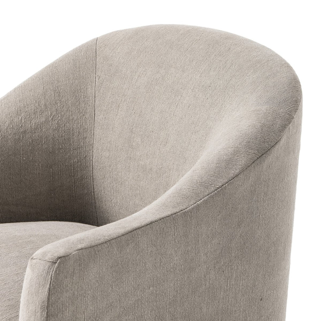 Cove Dining Chair in Heather Twill Stone detail view - caster dining chair by Four Hands - Whats New Furniture Portland OR