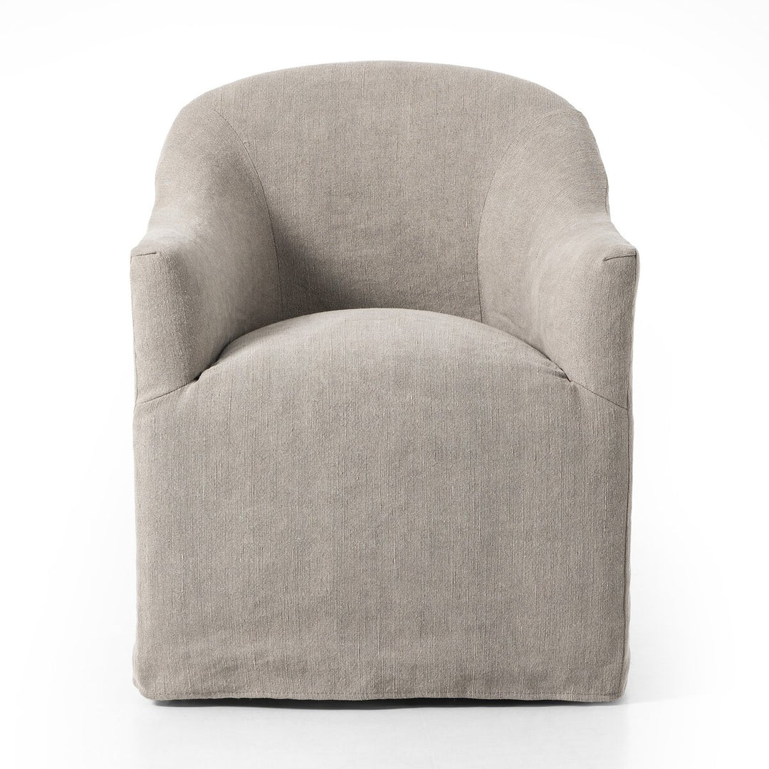 Cove Dining Chair in Heather Twill Stone - caster dining chair by Four Hands - Whats New Furniture Portland OR