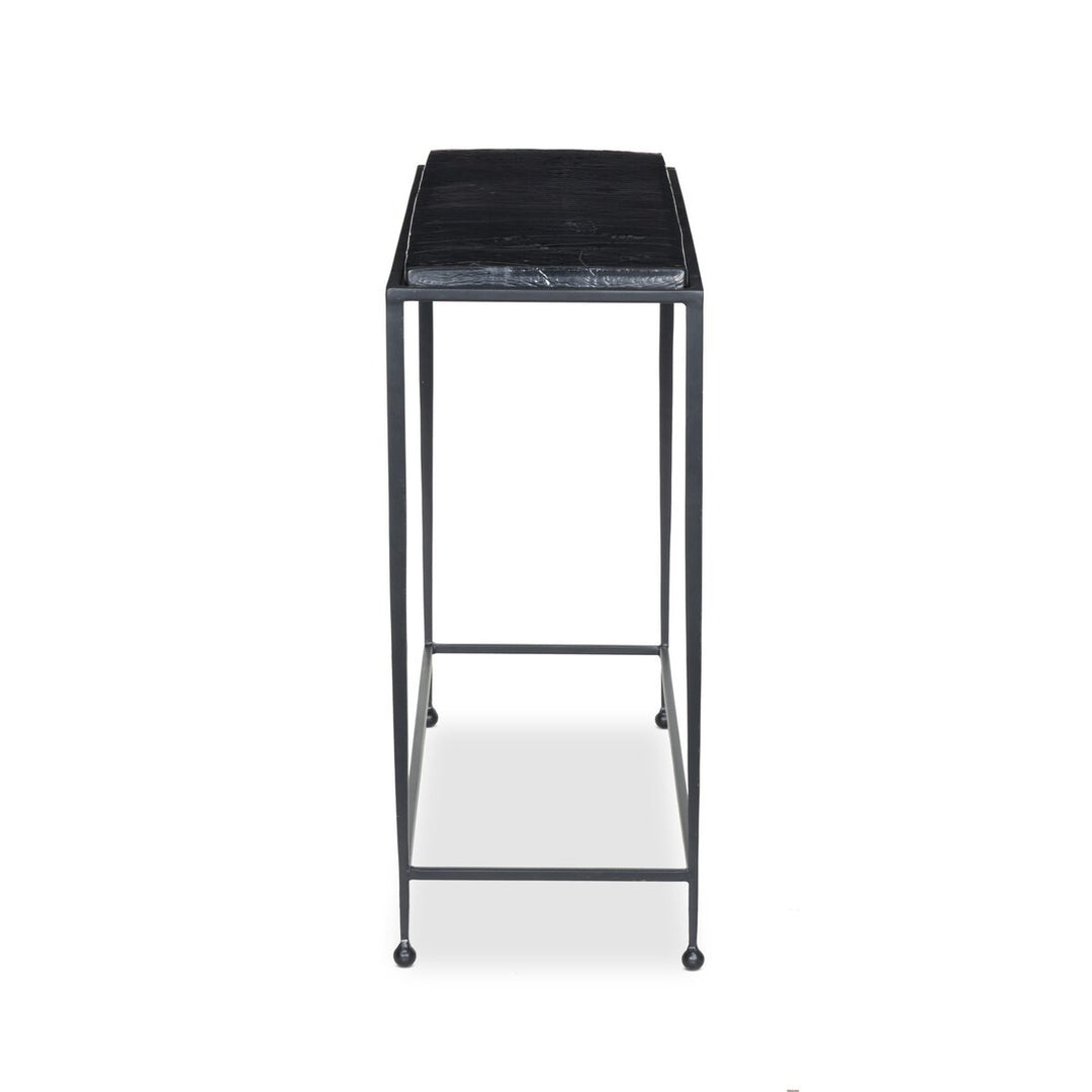 Dalston Cast Glass Console Table Smoked Black Cast Glass