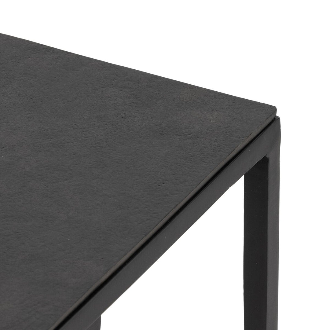 Dalston Nesting End Table Set in Raw Black third detail view - Whats New Furniture Portland OR
