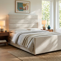 Daphne Queen Bed in Cambric Ivory room setting - queen bed by Four Hands - Whats New Furniture Portland OR